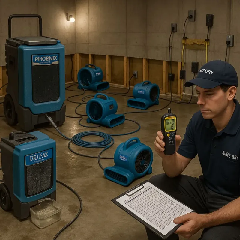 Structural Drying and Dehumidification process in Catlin, IL